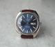 1972 Vintage Tissot Seastar Automatic Day Date Blue Dial Steel Leather Watch
