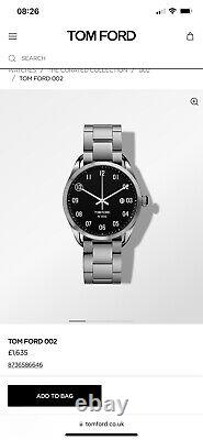 £1,900 NEW Tom Ford Mens Automatic Stainless Steel Silver Watch Mr Porter Gift