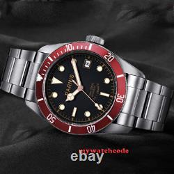 41mm PARNIS black dial Sapphire glass 21 jewels Miyota 8215 automatic mens watch