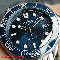 41mm bliger black blue dial sapphire glass Miyota 8215 NH35 automatic mens watch