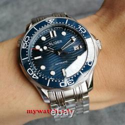 41mm bliger black blue dial sapphire glass Miyota 8215 NH35 automatic mens watch