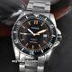 43mm Parnis Black Dial Sapphire Glass Waterproof 200m Automatic Dive Mens Watch