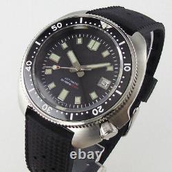 44mm Tandorio sterile black dial Japan NH35A Automatic Steel diving mens Watch