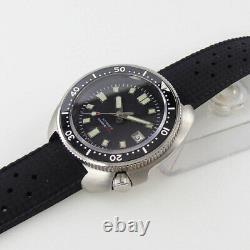 44mm Tandorio sterile black dial Japan NH35A Automatic Steel diving mens Watch