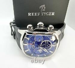 Automatic Sport Watch Blue Face Silver Case Reef Tiger Aurora Tank 2 Gift UK