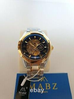 Automatic watch by Mabz London Gold and Silver stainless steel