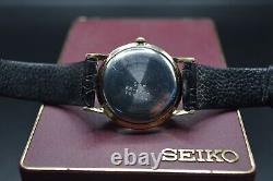 Boxed October 1971 Vintage Seiko 66-9990 Automatic Gold Leather Watch Very Rare