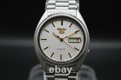 Boxed Seiko 5 Automatic White Textured Dial Mens Watch SNX Men's Bracelet Watch