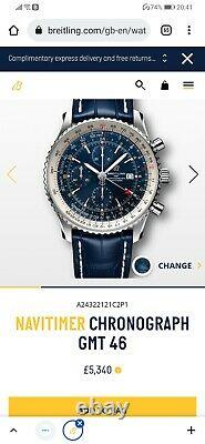 Breitling Navitimer Chronograph GMT46 A24322 Automatic Fully Box 5340£ RRP