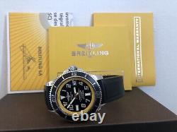 Breitling Superocean 42 A17364 Black & Yellow Mens Automatic Watch. Box & Papers