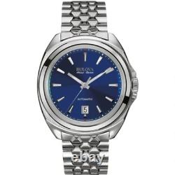 Bulova 63B186 Men's Telc Silver/Blue Automatic Swiss Watch