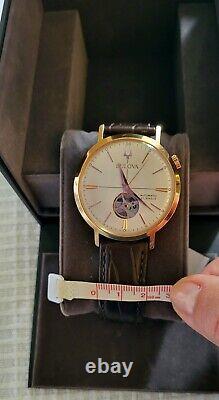Bulova mens Automatic Watch 97A136 with Leather Strap. GENUINE. BNIB. RRP £349
