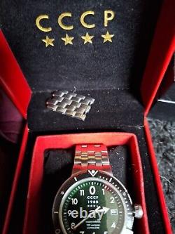 CCCP Akula Automatic Mens Watch Green Dial Special Edition 10atm WR. Diver
