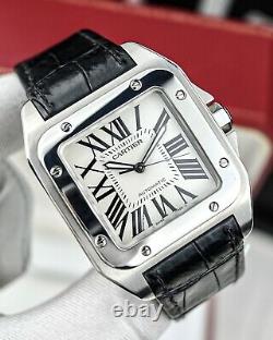 Cartier Santos 100 XL Ref. 2656 Automatic 41mm Watch With Leather Strap