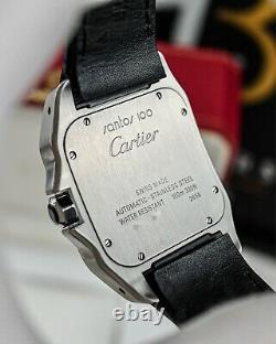 Cartier Santos 100 XL Ref. 2656 Automatic 41mm Watch With Leather Strap