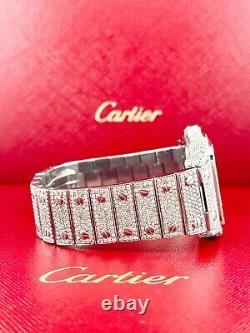 Cartier Santos Galbee XL Automatic Watch 33mm Iced Out 14ct Diamonds Ref 2823