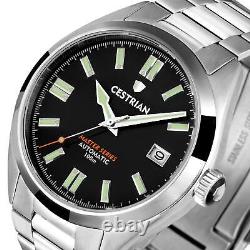 Cestrian Master Series Black Dial Steel Bracelet Automatic Mens Watch