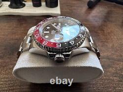 Coke GMT Mod Custom Watch Seiko Nh34 Automatic Movement Sapphire Glass