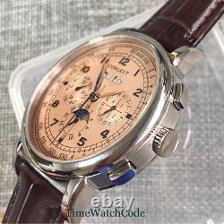 Corgeut 42mm Automatic Men's Watch Chronograph Leather Strap Watches For Men New