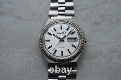 December 1976 Vintage Men's Citizen Fluted Rare White Automatic Watch