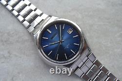 December 1976 Vintage Seiko 6308 Automatic Blue Bracelet Watch Very Rare