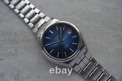 December 1976 Vintage Seiko 6308 Automatic Blue Bracelet Watch Very Rare