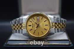 December 1992 Boxed Vintage Seiko 7009 3110 Automatic Two Tone Bracelet Watch