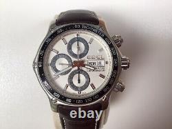 Ebel 1911 Chronograph Mens Automatic Certified Chronometer White Dial