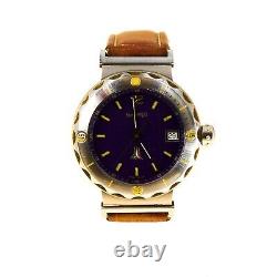 Eberhard & Co. FLY MATIC Mens Watch Tricolor Automatic UK Seller Brown Leather