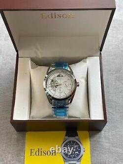 Edison Automatic Moon Phase Men's Watch With Stainless Steel Strap RRP £600