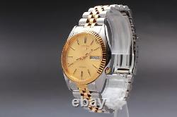 Exc+4 SEIKO 5 Day Date 7009-3110 Gold Silver Automatic Men's watch From JAPAN
