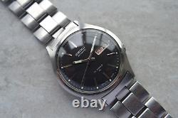 February 1986 Vintage Seiko 7009 8028 Automatic Rare Black Dial Bracelet Watch