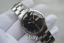 February 1986 Vintage Seiko 7009 8028 Automatic Rare Black Dial Bracelet Watch