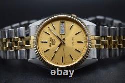 February 1991 Vintage Seiko 7009 3110 Automatic Gold Two Tone Bracelet Watch