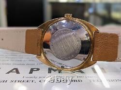 Gents Vintage Montine Sunburst Gold Plated Baton Date Automatic Watch Working