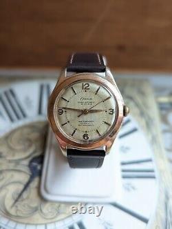 Gents Vintage Onsa 25 Jewel Super-Automatic Linen Dial Lance Watch Working