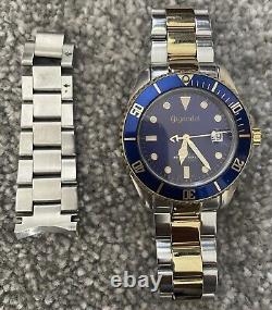 Gigandet Automatic Movement Mens Watch Blue Gold Silver Time Professional 1000ft