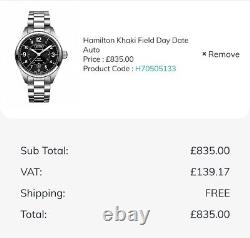 Hamilton Khaki Field day date 42mm Automatic Mens Watch full set H70505133
