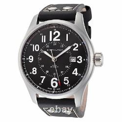 Hamilton Men's Khaki Field H70615733 44mm Black Dial Leather Automatic Watch