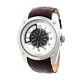 Heritor Automatic Daniels Semi-skeleton Leather-band Watch Colour Silver