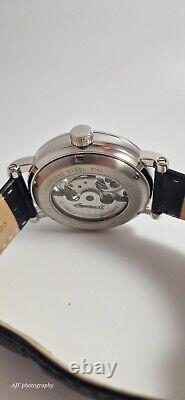Ingersoll The Row 1892 Automatic Mens Watch Silver Dial Black Leather Strap