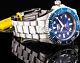 Invicta Men Grand Pro Diver Automatic Blue Bezel Dial Silver Bracelet Ss Watch
