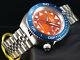 Invicta Men's 47mm Pro Diver Sea Wolf Automatic Blue Bezel Orange Dial Ss Watch