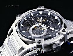 Invicta Men's 52mm Akula Automatic Skeletonized Silver and Black Bracelet Watch
