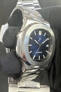 JP custom Blue Nh35 Automatic watch With Exhibition Glass Back