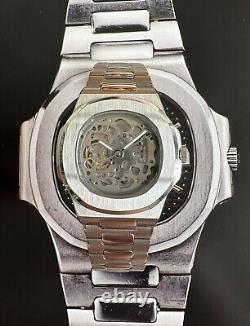 JP custom Skeleton sapphire Nh70 Automatic watch With Exhibition Glass Back