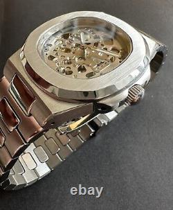 JP custom Skeleton sapphire Nh70 Automatic watch With Exhibition Glass Back