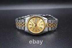 July 1988 Vintage Seiko 7009 3110 Automatic Gold Two Tone Bracelet Watch
