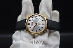 June 1970 Vintage Citizen Crystal 7 Automatic Leather Gold Watch Very Rare