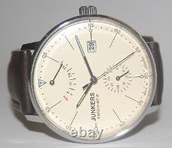 Junkers 6060-5 Bauhaus automatic watch, 40 hour power reserve, glass back